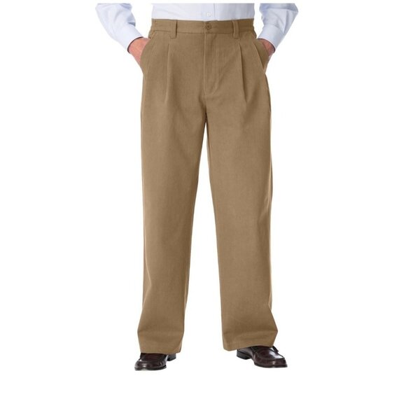 Mens Pleated Front Pants DuPont Teflon Fabric Protector Gray Size 26X33 - Picture 1 of 10